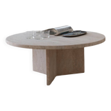 Thaly Circular Coffee Table - Natural Travertine