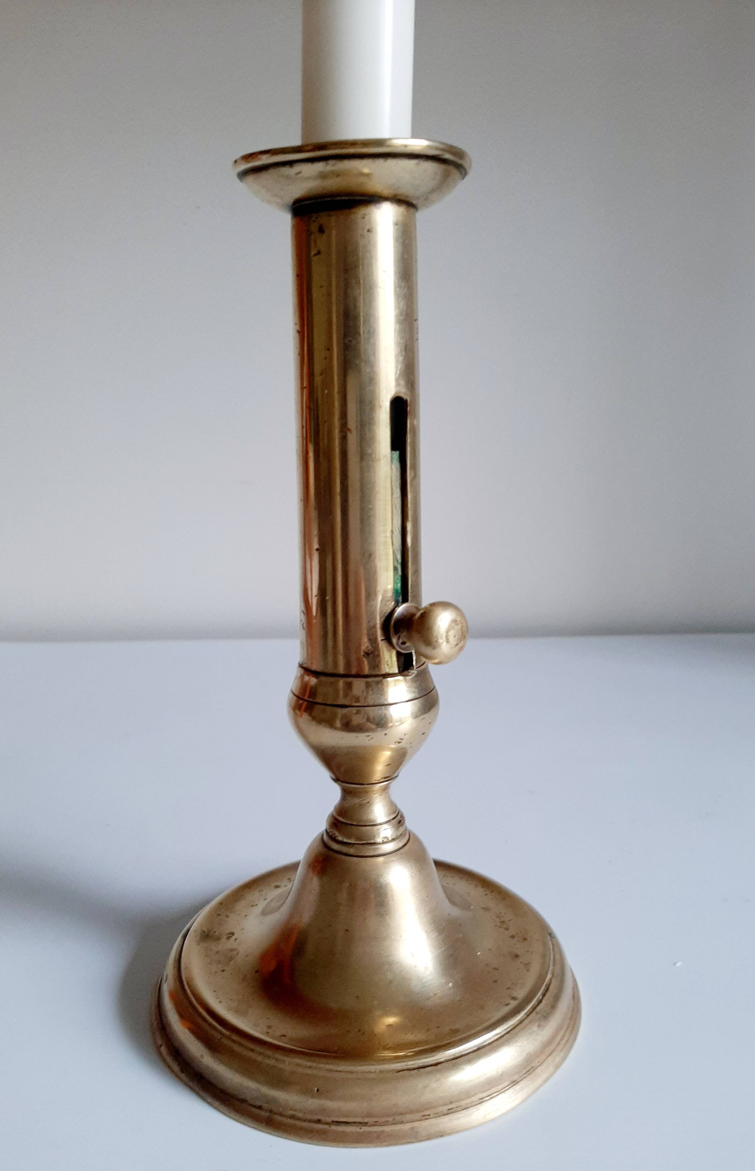 Golden brass candle holder
