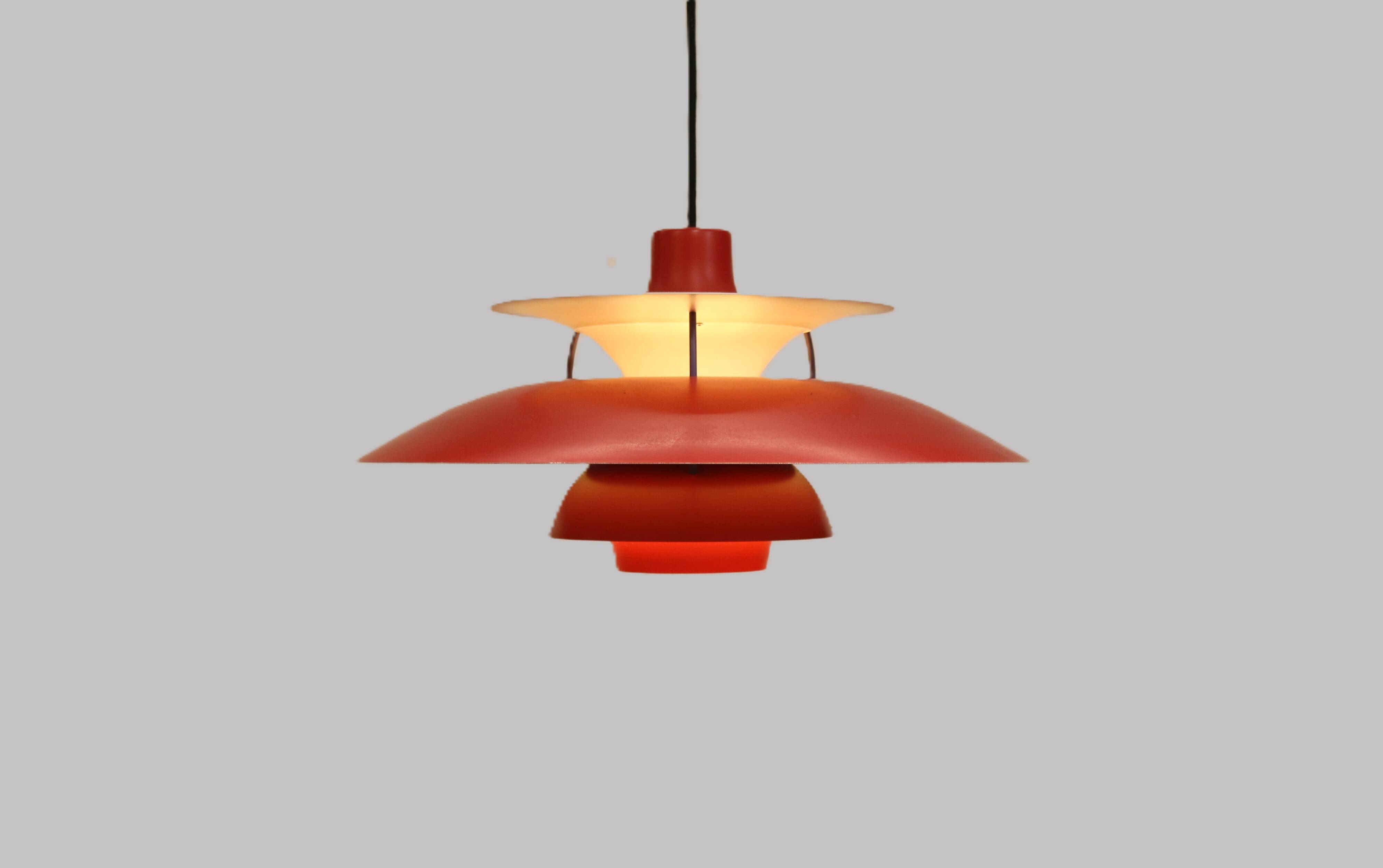 The genuine Danish item - PH5 pendant - original red colour - Louis Poulsen -