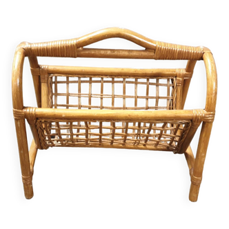 Seventies bamboo magazine rack