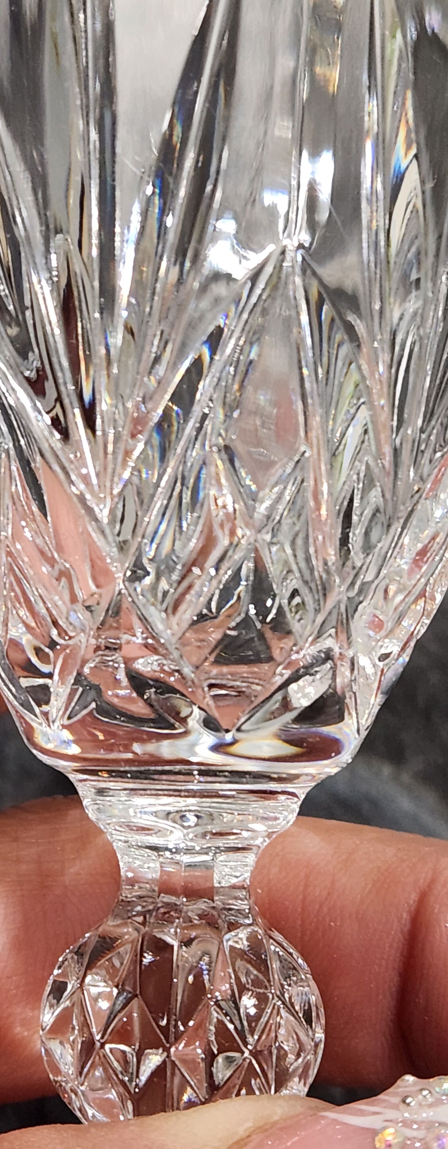 12 antique crystal champagne flutes
