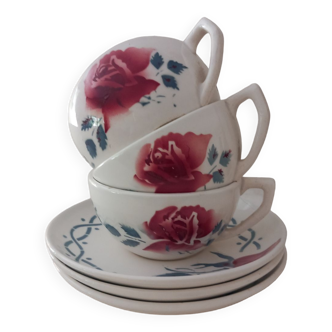 Lot de 3 tasses digoin sarreguemines