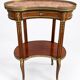 Kidney table in mahogany, brocatelle marble, Louis XV Transition, 19th century.