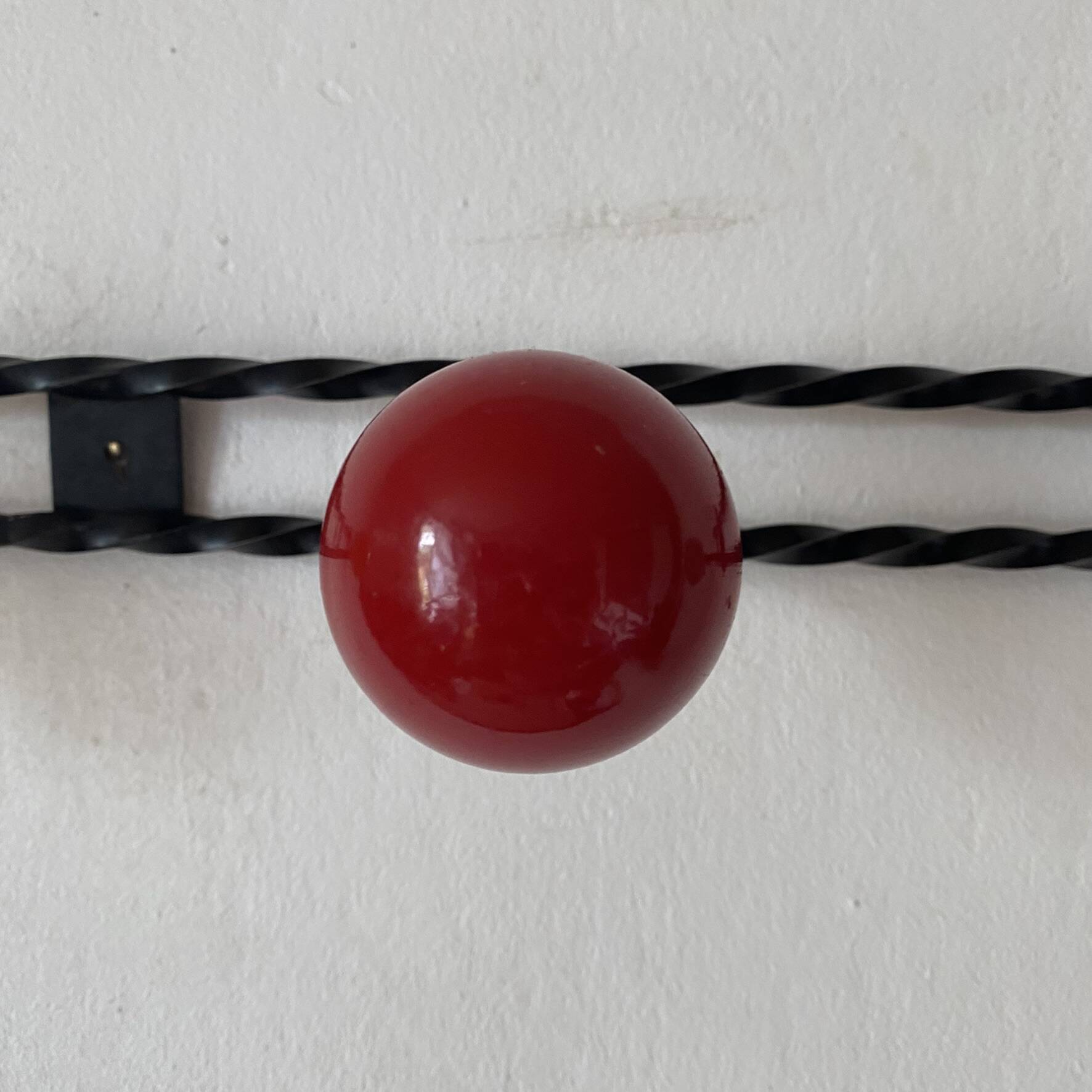 Vintage wooden coat rack balls
