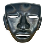 Black ceramic mask, Mexican tribal art
