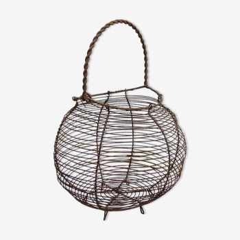 Old Egg Boulle Basket in braided threads