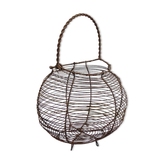 Old Egg Boulle Basket in braided threads