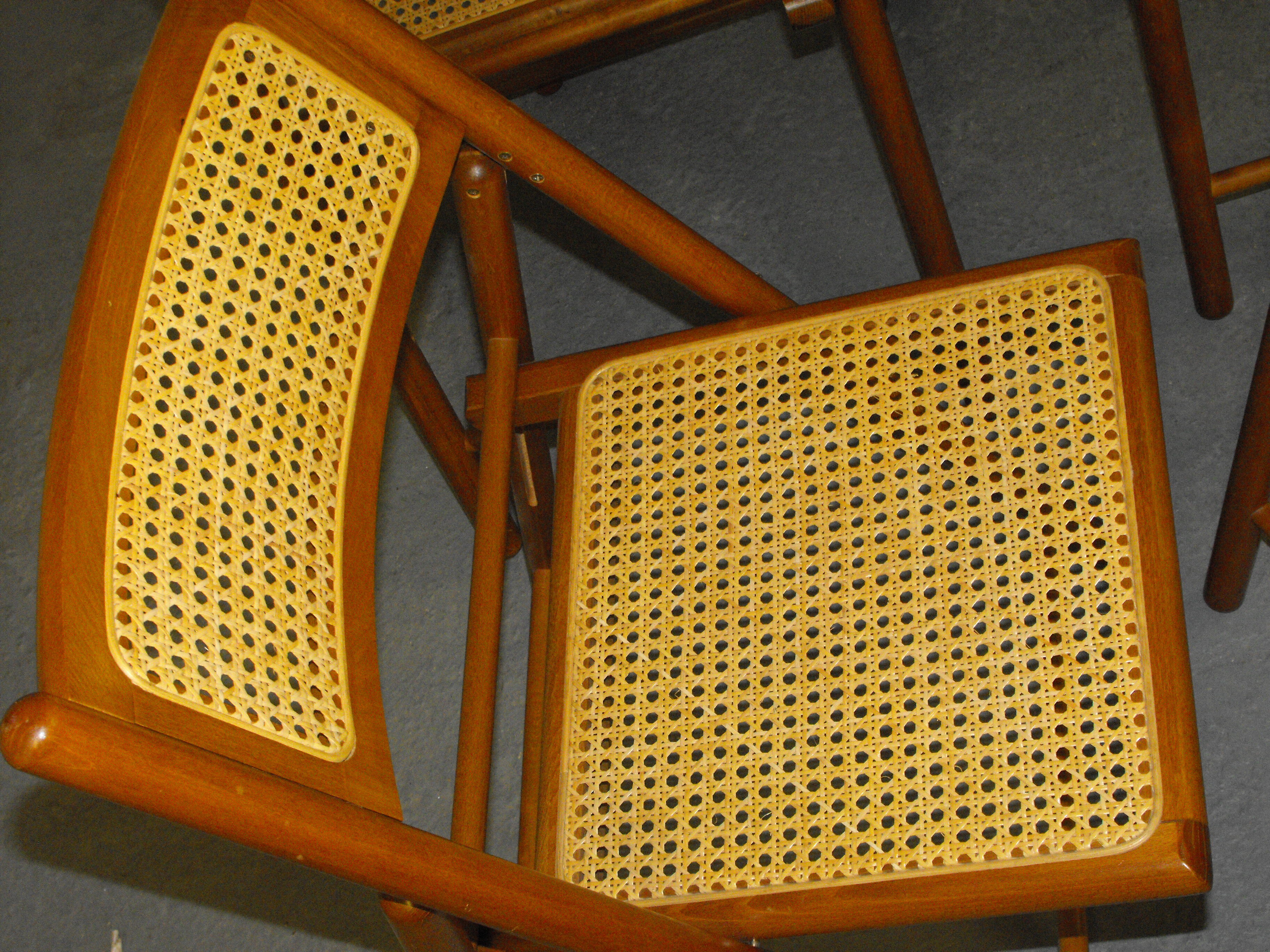Set de 6 chaises pliantes cannées vintage
