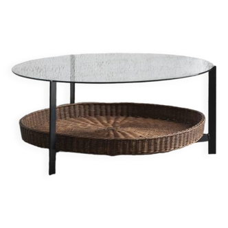 Table basse ronde de Rudolf Wolf pour Rohé Noordwolde, design néerlandais, années 1950