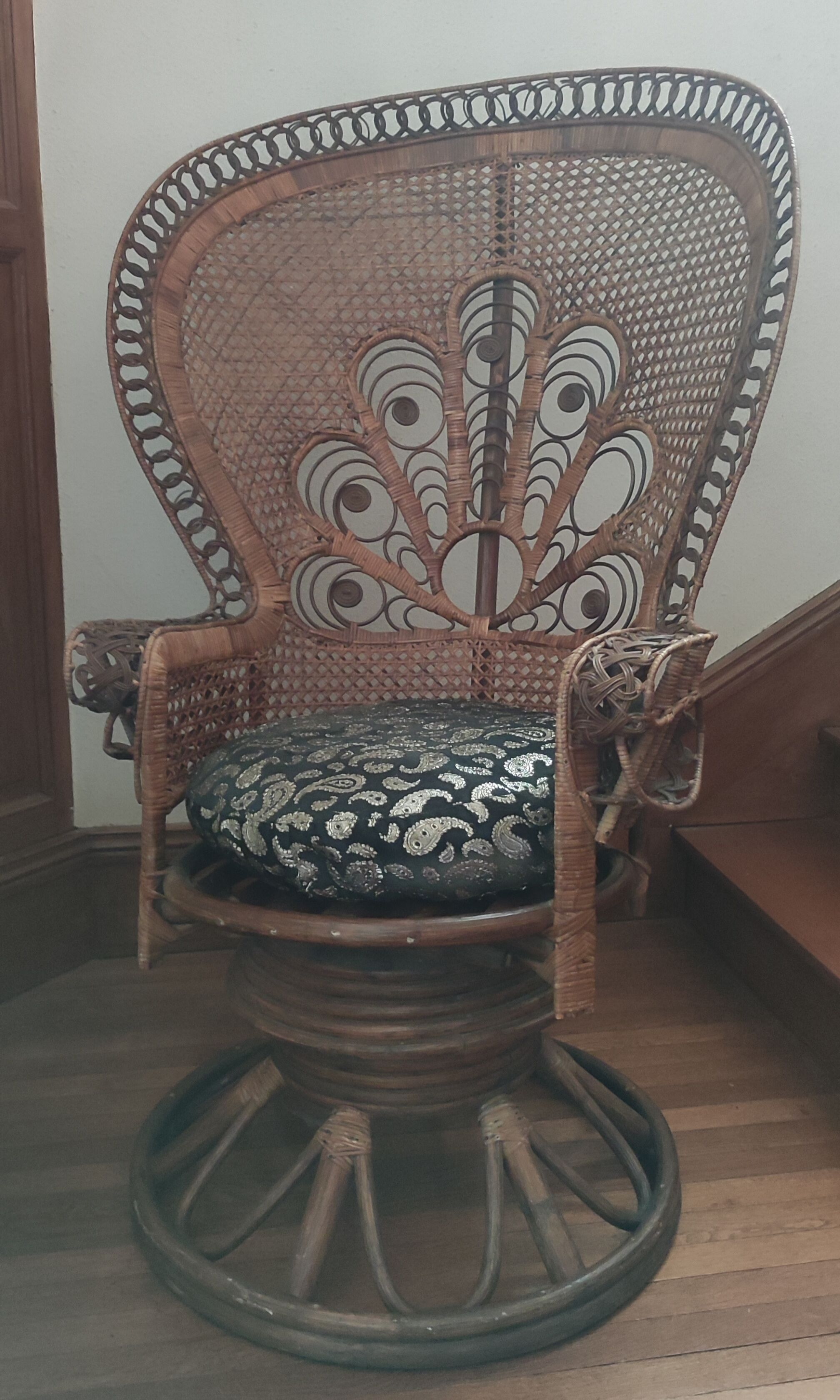 Large Armchair Peacock Emmanuelle/vintage rattan