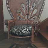 Large Armchair Peacock Emmanuelle/vintage rattan