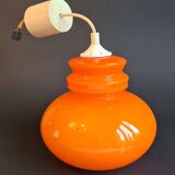 Vintage sixties orange glass pendant light