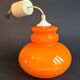 Vintage sixties orange glass pendant light