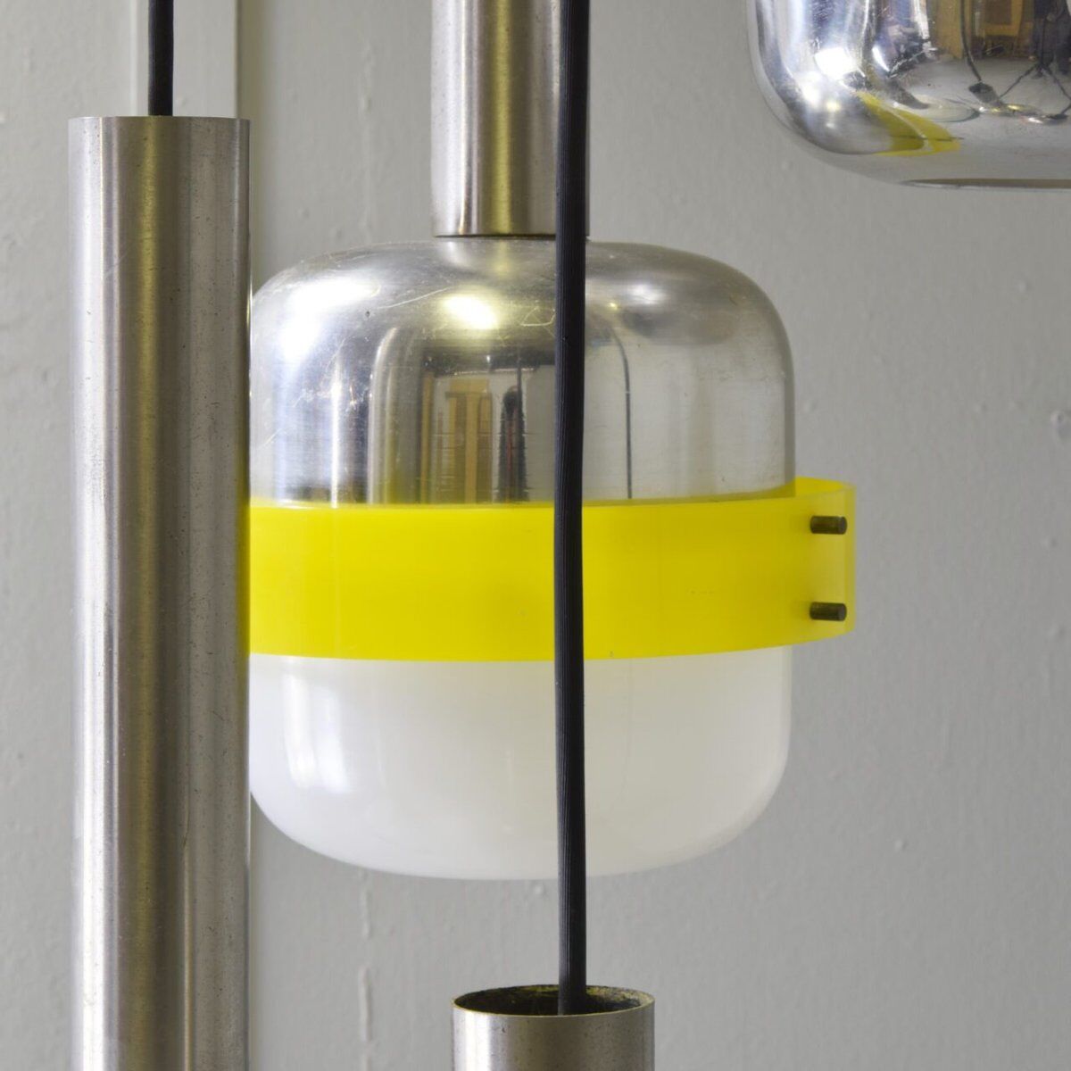 Suspended lamps in white and coloured plastic by Stilnovo, 1960s, set of 5.