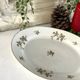 Vintage French Holly Deep Platter, Christmas Serving Dish, Large Oval