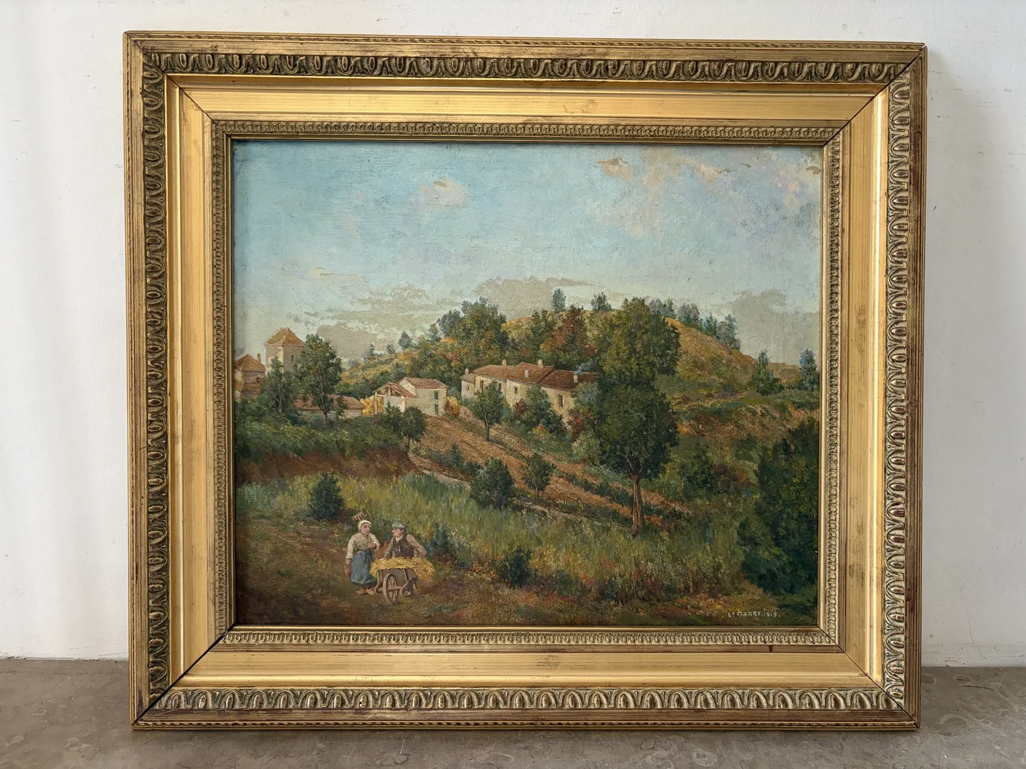 French landscape, oil on canvas signed Louis Garry 1915