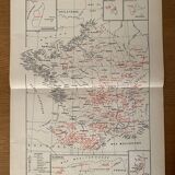Old map of thermal, maritime, mineral and altitude resorts – 1950