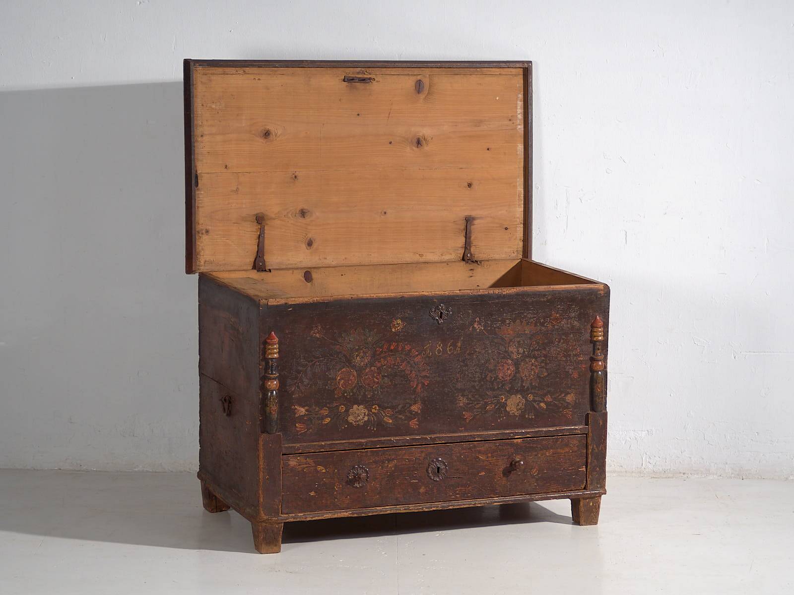 Antique storage trunk dated 1861 #23