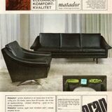 Années 1960, design danois d'Aage Christiansen pour Erhardsen & Andersen, canapé 2 places modèle "Matador".
