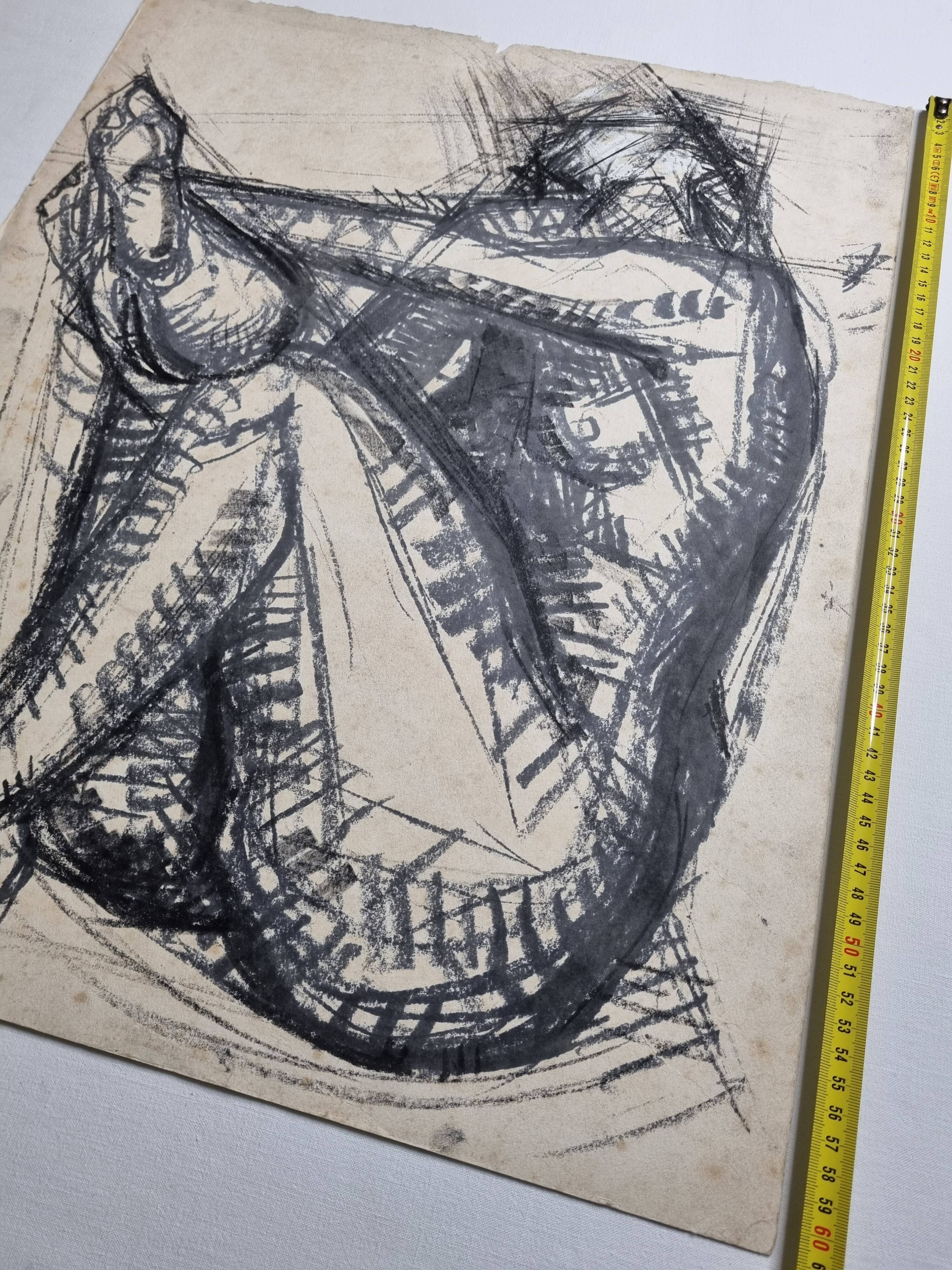 Nude study signed by Maurice de Bus, 1960s, 50 x 60 cm