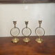 Trio de bougeoirs nacre et laiton