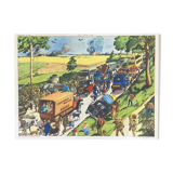 Double-sided school poster signed herouar collection rossignol verdun june 1940