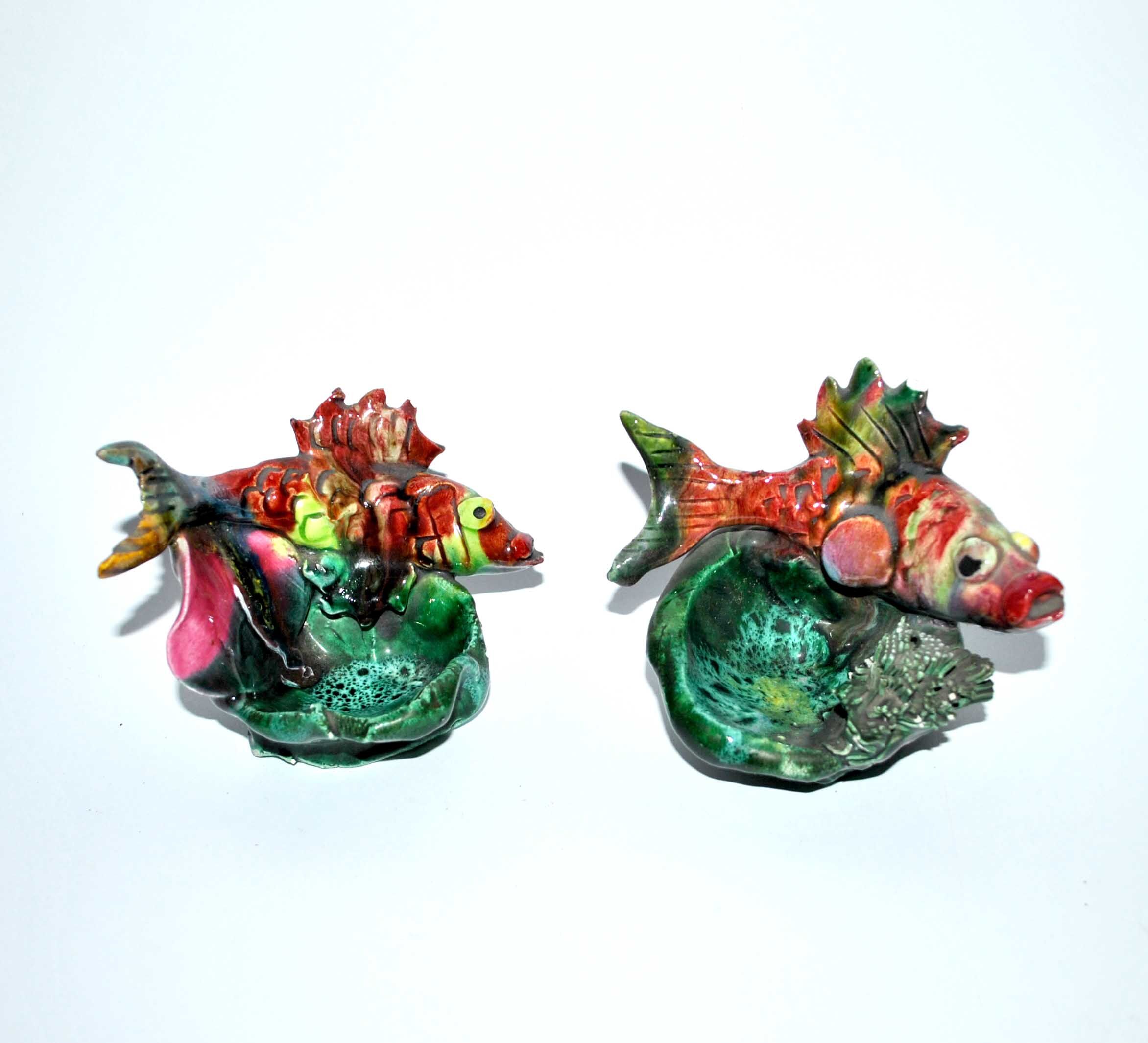 Set of 3 vintage fish bags kitsch vallauris