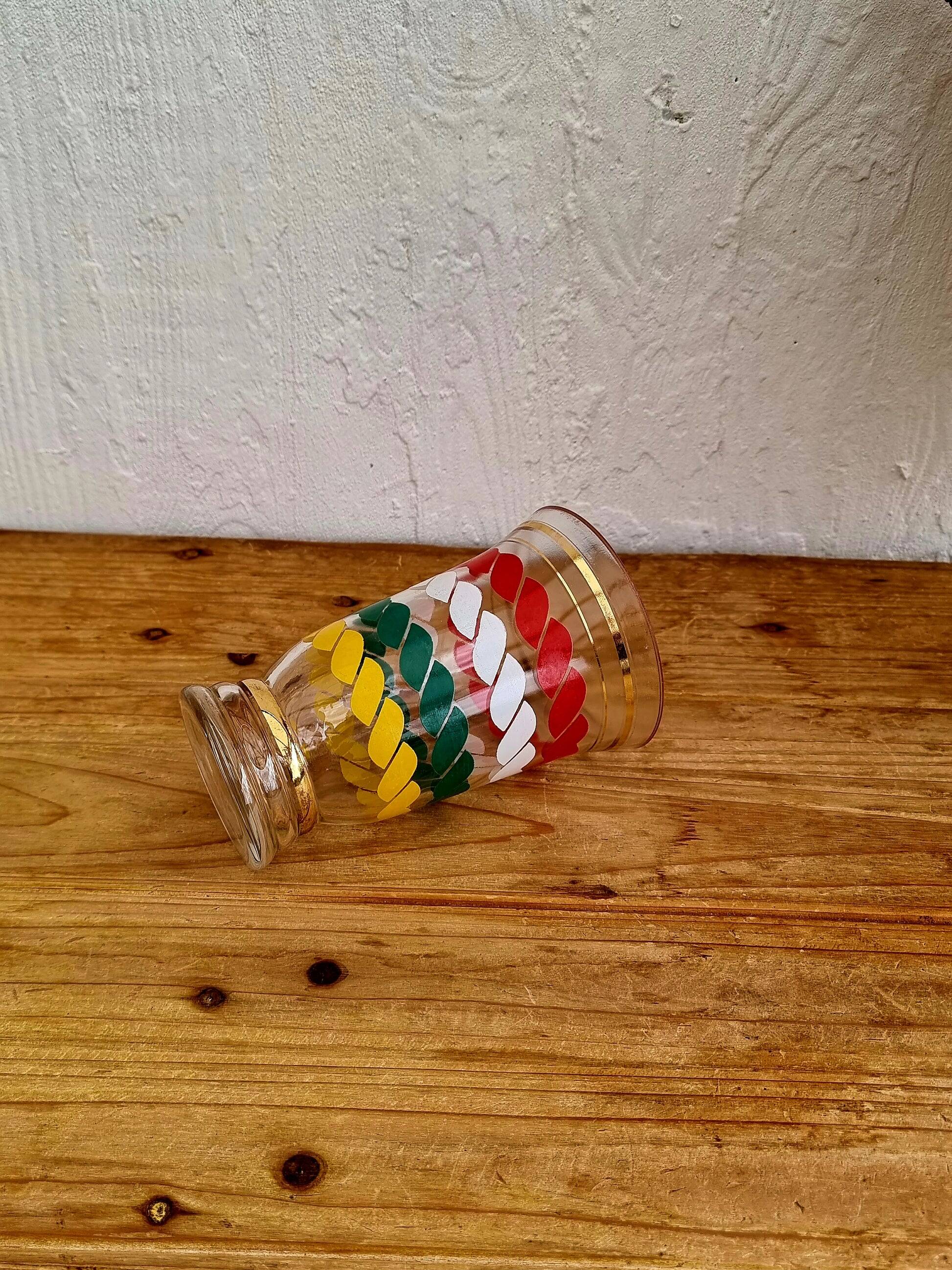 Vase en verre multicolore années 50