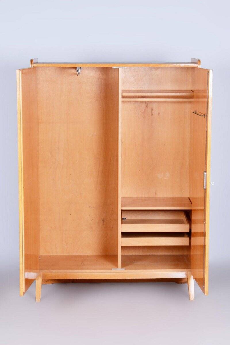 Mid-Century Modern Wardrobe in Ash from Tatra Pravenec, Czech, 1950s