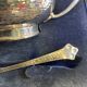 Silver sugar bowl and spoon