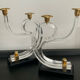 Pair of Hollywood Regency candlesticks in lucite and brass