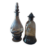 Set of two amber carafes
