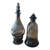 Set of two amber carafes