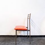 Chaises en fer et en cuir Italie 1960