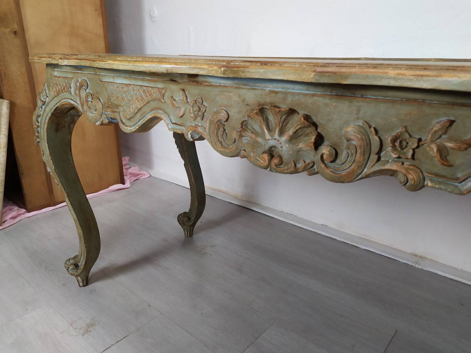Louis XV style patinated console table