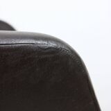 Italian Vintage Chocolate Brown Leather Office Chair