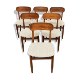 Set of 6 Scandinavian design chairs, ecru seats - price per piece
