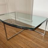Glass and chrome coffee table