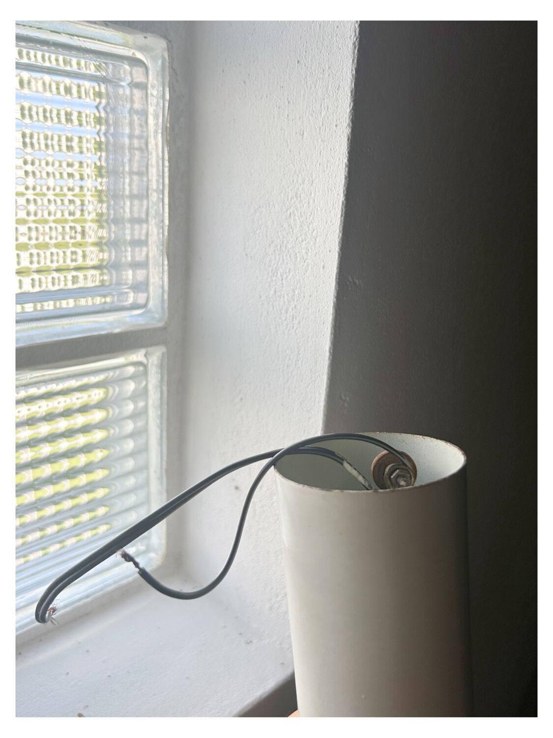 Vintage teak and opaline chandelier