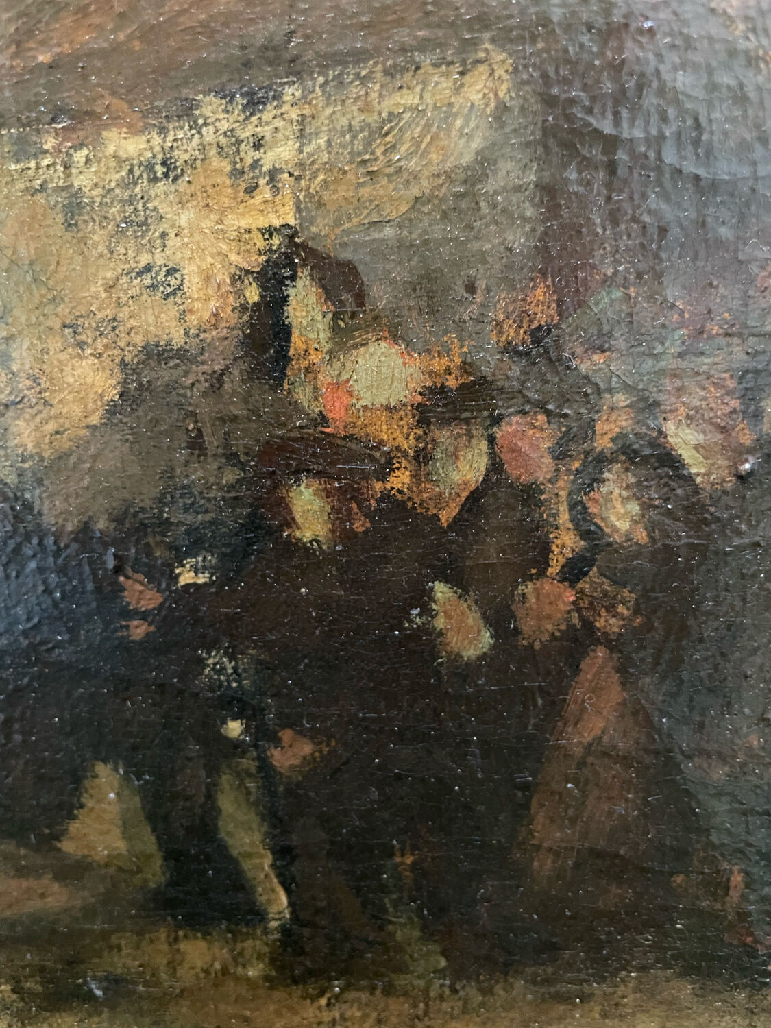 Painting old flamenco dancer Seville early 20th century