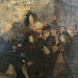 Tableau peinture ancienne danseuse de flamenco Séville début XXe