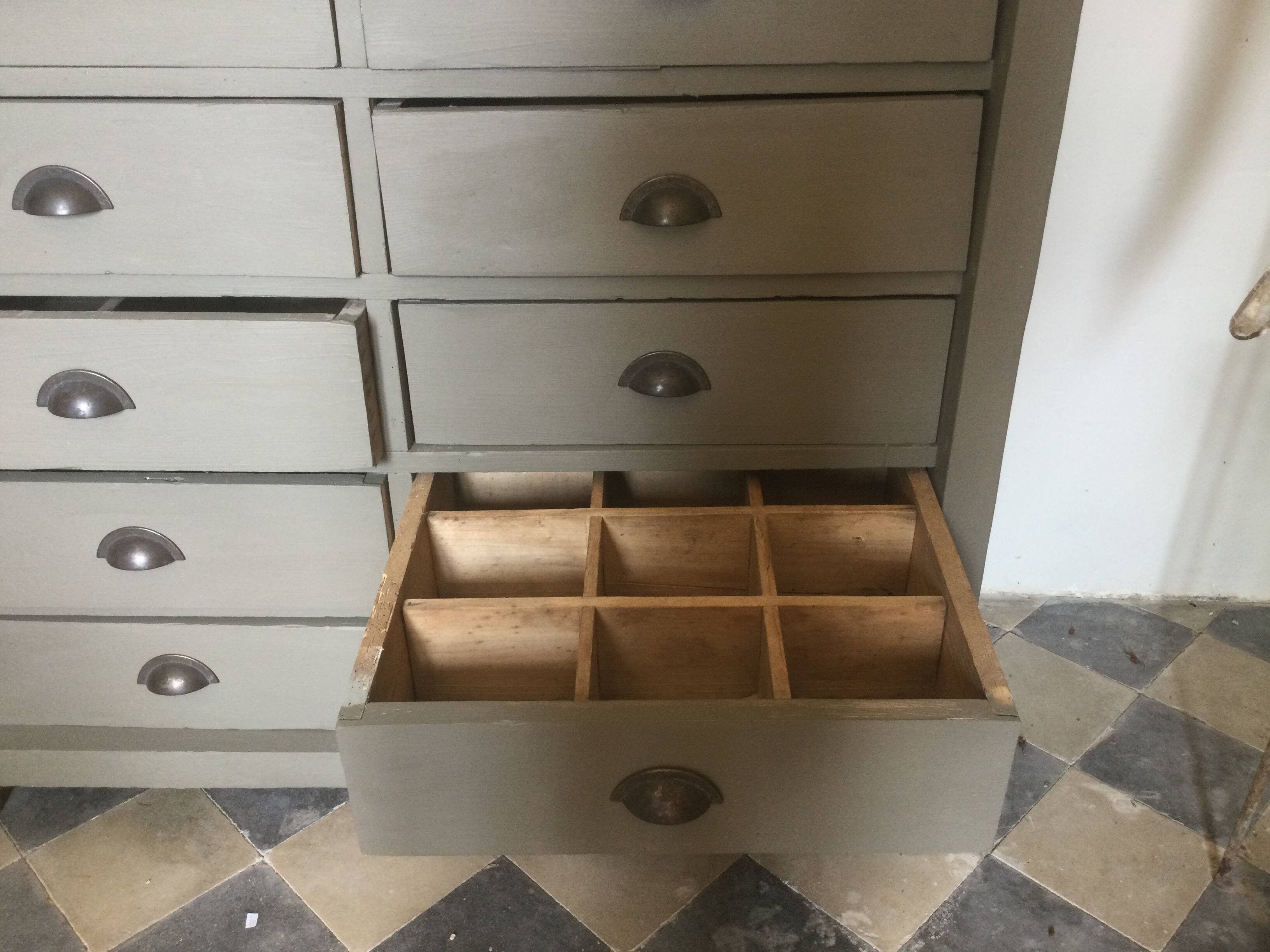 Antique bookcase with drawers