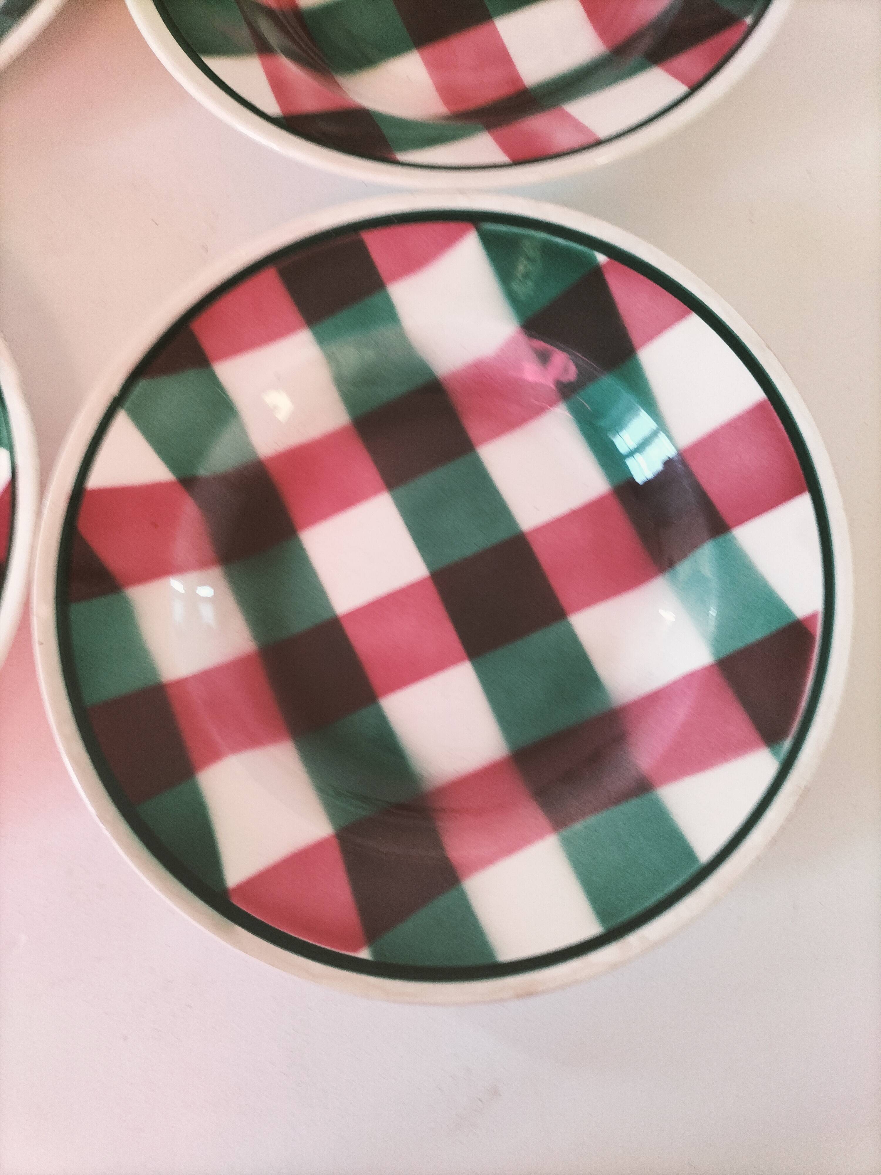 Set of 6 soup plates Faïencerie Nouvelle Givors from the 50s