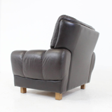 Armchair brown leather of Výber Republic Czech 1970 s