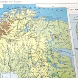 Vintage map Scandinavia Norway Sweden Finland 43x43cm from 1950