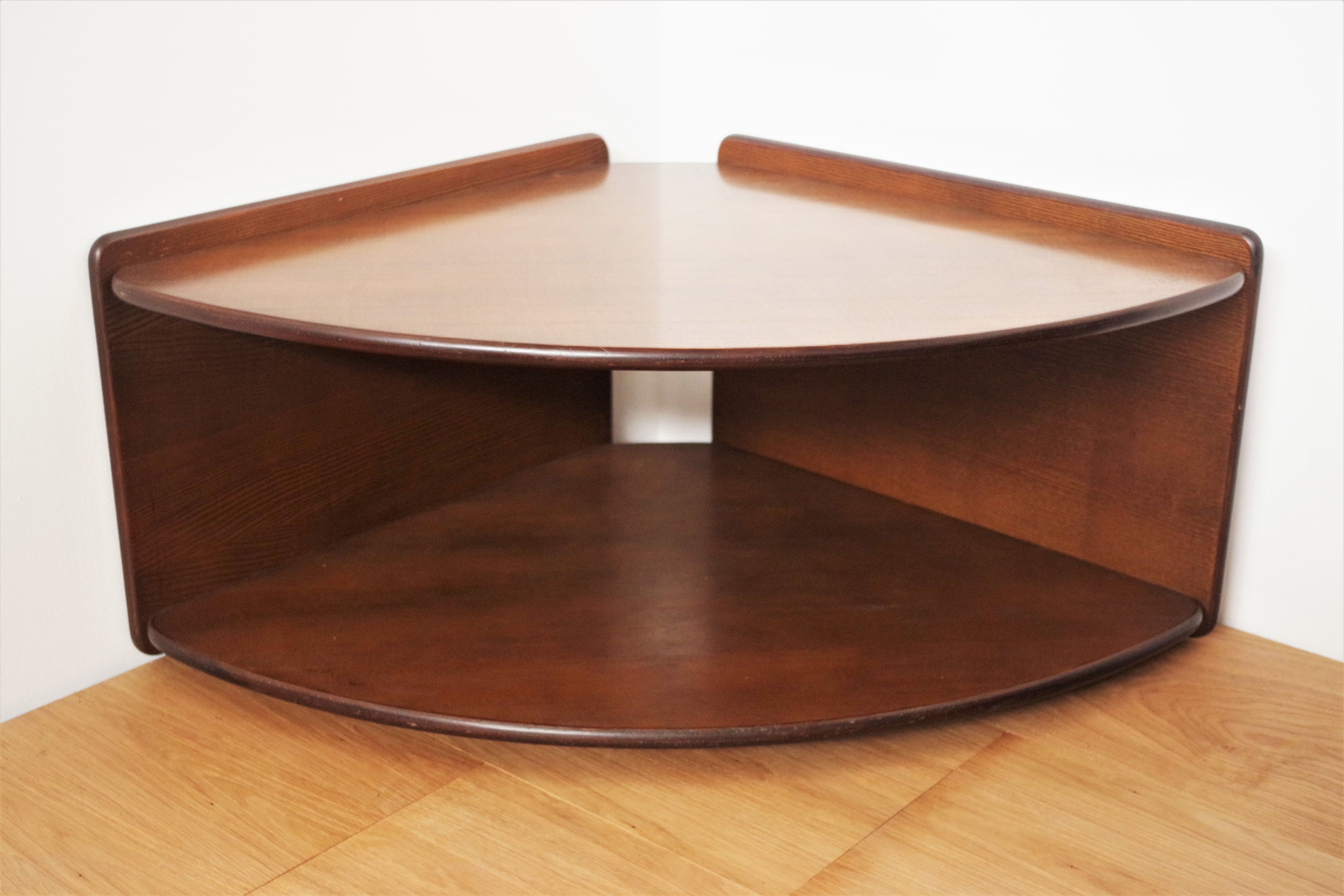 Corner coffee table 70s feet brass