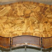 Antique Italian writing desk in olive wood circa 1860
