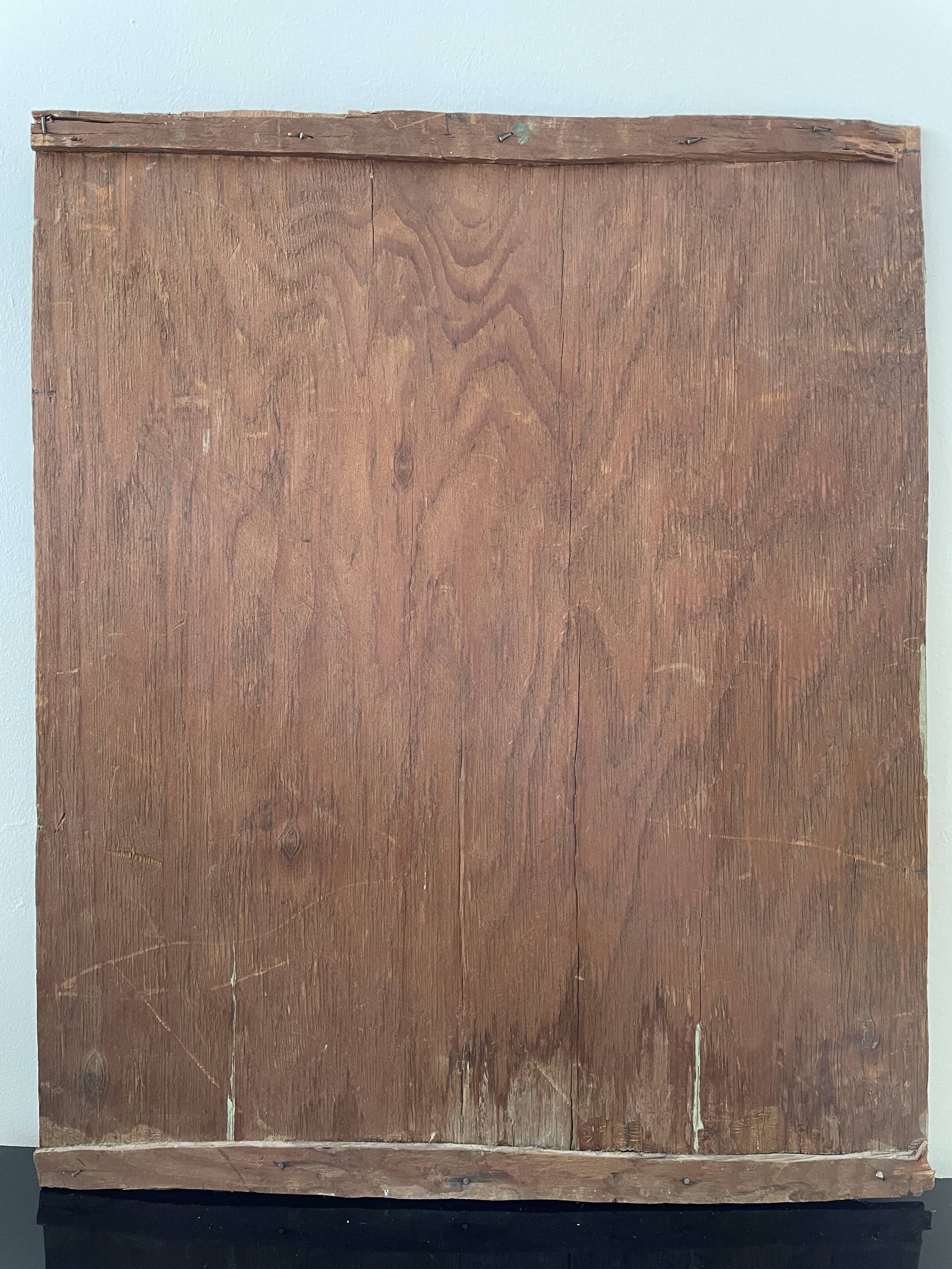 Ancient oil on wood painting