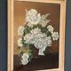 Oil on canvas by Mitzi 20th century still life bouquet of flowers whitewashed frame