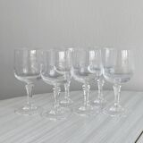 6 white wine glasses in chiseled crystal with floral motifs Matignon model.